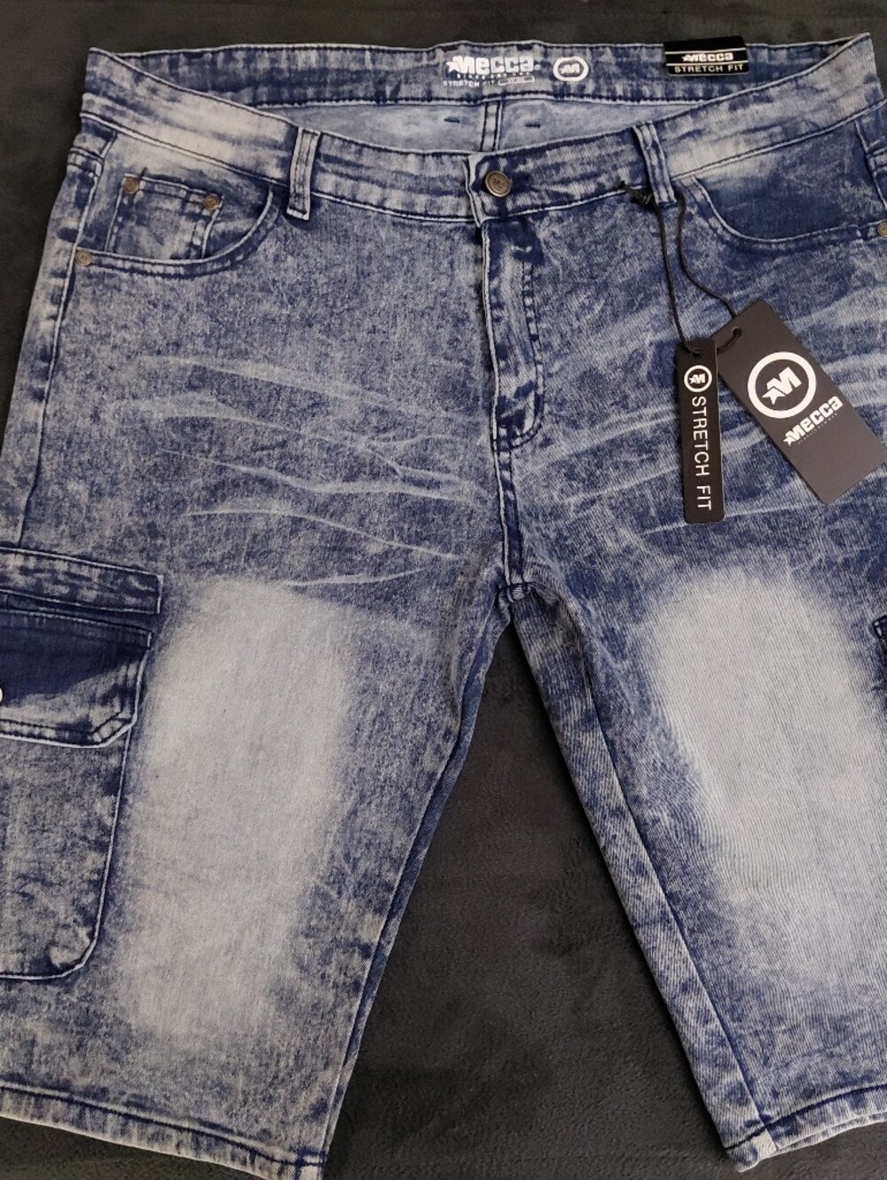 Mecca Men's Distressed Light Blue Denim Shorts